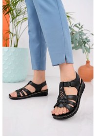 Resim Muggo Soft Günlük Ortopedik Kaymaz Taban Comfort Kadın Sandalet 