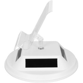 Resim Tenfowee Güneş Enerjili 12cm 360 Derece Döner Tabloda, Akıllı Telefon Ve Gözlük Sergilama İçin, Sessiz Ve Kararlı Rotasyon, Beyaz Abs Akrilik Materyal 