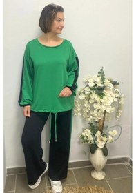 Resim Mia Butik Büyük Beden Çimen Yeşili Mehita Eşortman Takım Çimen Yeşili 