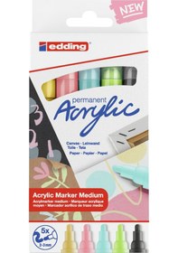 Resim Edding 5100 Orta Uçlu Akrilik Boyama Markörü Seti 2-3 Mm Pastel 