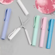 Resim 1 Taşınabilir Katlanır Makas - Paslanmaz Çelik Bıçaklar ve Ergonomik Sap, Dikiş, El Sanatları, Kumaş, Kağıt, İplik için Hafif Kompakt Tasarım - Mavi, Beyaz, Pembe, Açık Yeşil, Gökyüzü Mavisi Renklerde Mevcut - Öğrenciler, Sanatçılar, Seyahat için Uygun, Taşınabilir El Aleti Makası | Dayanıklı Kesim Aracı Mini Makas 