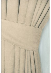 Resim Home Color Home Bej Petek Kadife Dokulu Fon Perde Düz Dikişli Ekstrafor Büzgü 1.sınıf Kalite Diğer 