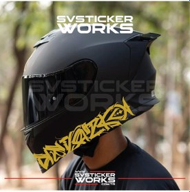 Resim Tribal Desen Dekor Kask Sticker Tüm Kasklar Uyumlu Tek Yön 1 Adet Altın 
