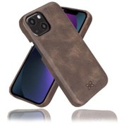 Resim Bouletta Apple iPhone 13 Uyumlu Deri Arka Kapak F360 TN03 Kahve 