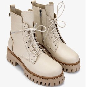 Resim Valmenti Kadın Hakiki Deri Bej Casual Bot 322 2251811 Bn Bot Sk24-25 Bej Fltr Bej 