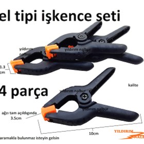 Resim El Tipi İşkence Küçük Boy 4 Parça Plastik Hobi İşkence Mengene Mo 