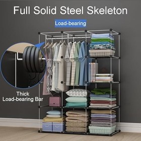 Resim Taşınabilir Gardırop - Katlanabilir Plastik Modüler Küp Çok Yönlü Ayakkabı Rafı ve Koridor Yatak Odası Giriş Yolu için Raf - Ayakkabı, Giysi ve Oyuncaklar için İdeal Saklama Beyaz 