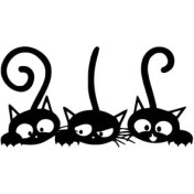 Resim Sevimli Kediler Sticker Oto Motor Laptop Duvar Folyo Sticker 10X5 cm 