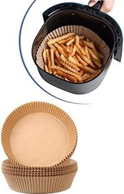 Resim 50 Adet Air Fryer Pişirme Kağıdı Tek Kullanımlık Yağ Geçirmez Yapışmaz Yuvarlak Tabak Model 