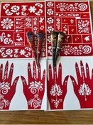 Resim 2 Siyah 2 Kına Rengi 4 Tüp Kına Ve 4 Sayfa Kalıp Seti 