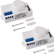 Resim Pdrplnt 2x 220V 360 Derece Mikrodalga Sensörü Işık Anahtarı Indüksiyon Mikrodalga Hareket Sensörü Anahtarı Titreşim Sensörü (Yurt Dışından) 