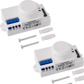 Resim Pdrplnt 2x 220V 360 Derece Mikrodalga Sensörü Işık Anahtarı Indüksiyon Mikrodalga Hareket Sensörü Anahtarı Titreşim Sensörü (Yurt Dışından) 