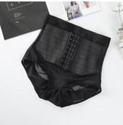 Resim Siyah Kadın Yüksek Bel Shapewear Külot Doğum Sonrası Kurtarma Yağ Yakma Göbek Kontrol Şort Külot Rahat Nefes Örgü Vücut Şekillendirici Külot Siyah 