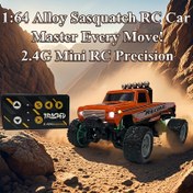 Resim 1:64 Ölçekli Alaşımlı Off-Road Kamyon - 2.4G USB Şarj Edilebilir RC Araba, 3 Hız Ayarlı LED Yanıp Sönme Işığı, Dayanıklı Metal Yapı & Çekme Kapasitesi - Turuncu Askeri/Çizgi Film/Vide Oyun Tasarım Erkek ve Kız Çocuklar İçin (Doğum Günü, Noel, Cadılar Bayramı Hediyesi), Dış Mekan Oyun Aracı, Maceraperest Tasarım, Sağlam Araç Modeli 