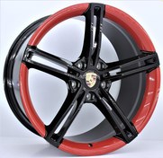 Resim R1 Wheels 21 inç 5*130 ET62 Siyah-Kırmızı Jant Takımı (J-1466) 