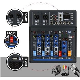 Resim Midex MDX-45S Ses Mikseri Stüdyo Kayıt İçin 4 Kanal Ses Kartlı +48V Phantomlu Kayıt Mikseri 