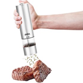 Resim Go İthalat Sinbo SHB-7502 Pilli Otomatik Tuz - Karabiber Öğütücü Işıklı Çelik Gövde Akrilik Hazne (784) 