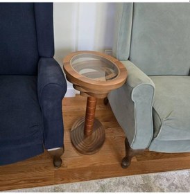 Resim Sedef Yan Sehpa Ceviz Ceviz 