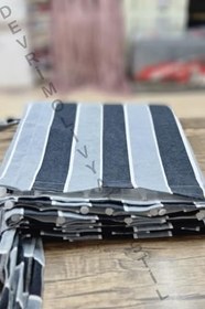 Resim Denge Perde (6386) Antrasit-Gri Çizgili Özel Dikim Lüks Branda Balkon Perdesi ANTRASİT GRİ 580 x 240 