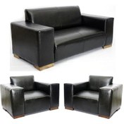 Resim Koltukstilim Manolya Üçlü Ofis Oturma Grubu Siyah 