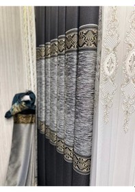 Resim Nivemeshome Likya Ft632120 V-902 Siyah 1/3 Sık Pileli Fon Perde Apm Siyah 