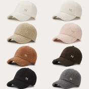 Resim Kadınlar İçin Kışlık Beyzbol Şapkası - Metalik 'm' Detaylı, Ayarlanabilir Snapback Kapama, Yumuşak Bej/Kahverengi/Siyah/Gri, Hafif ve Sıcak Tutan Günlük Kullanım, Ofis, Parti, Soğuk Hava Aksesuarı, Minimalist Tasarım, Rahat Kalıp, Moda Tutkunları İçin Şık Başlık 