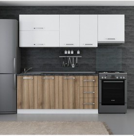Resim Minar 235 Cm Mutfak Dolabı Beyaz Dore 235-D7 Beyaz 