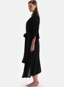Resim Dagi Siyah Uzun Kimono 