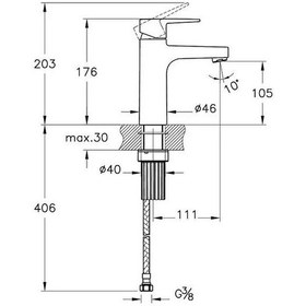 Resim Artema Flow Square Yüksek Lavabo Bataryası A42938 