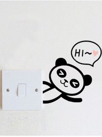 Resim habune Oturma Odası Anahtarı özel yeni sticker Karikatür Panda Baskılı Duvar Dekoru 