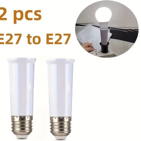 Resim 2 adet E27'ye E27 Uzatma Lamba Tutucu Taban Ampul Uzatma Uzatma Soket Adaptörü LED Işık Adaptörü Dönüştürücü Aydınlatma Parçaları 