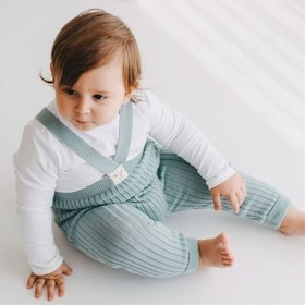 Resim Mama Yoyo Askılı Triko Bebek Taytı %100 Organik Pamuk Mint - Mint / 12-18 Ay 