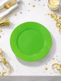 Resim Lüks Plastik Mika Tabak Parti Tabağı Yeşil 23 cm 6'lı 