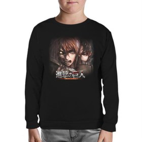 Resim Attack on Titan Siyah Çocuk Sweatshirt 