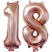 Resim 18 Yaş Doğum Günü Süslemeleri, Parti Balonları 18. Evlilik Yıldönümü İçin 18 Yaş Sayı Balonları Çok Renkli 
