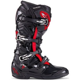 Resim Alpinestars Tech 7 Kros Motosiklet Botu Siyah Kırmızı 