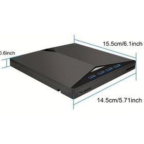 Resim Motion003 Yüksek Hızlı 7 İ 1 Usb 3.0 Taşınabilir Harici Cd Dvd Sürücü Siyah Laptop Pc Ve Mac Os İçin 