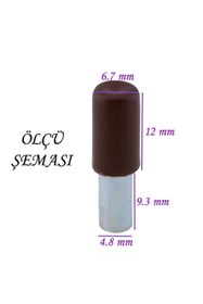 Resim GLASWEN Raf Pimi Plastik Başlı Cam Tutucu Çivisi Mobilya Dolap Pimi Kahverengi (100 Adet) 