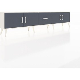 Resim Arges Tv Ünitesi 2 Raflı Tek Çekmeceli 4 Kapaklı 220x30x51 Aytaşı-antrasit Antrasıt/antrasıt - Aytası 