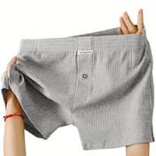 Resim Erkek Yumuşak Düğmeli Boxer Şort - Nefes Alabilir & Rahat Ev Giyim, Açık Pembe, Lastikli Bel Bandı, Cadılar Bayramı veya Günlük Giyim için Mükemmel, Konforlu Giyim | Düğmeli Şort | Orta Esneklik 