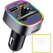 Resim Sandwich Bluetooth Fm Transmitter: 3 Music Stream, Dual Usb Charging, Hands-free Calling, Color Ambient Light, Led Display, Fo 