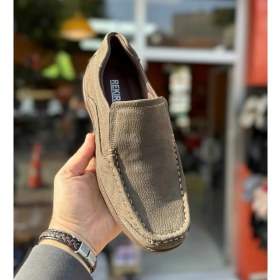 Resim Ayakcity Erkek Günlük Hakiki Deri Full Ortopedik Taban Loafer Ayakkabı - Kum - 4 