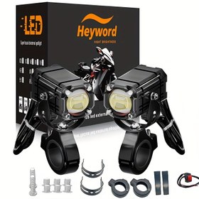 Resim 1 adet Evrensel LED Mini Işıklar Şeytan Gözü Yüksek Düşük Aydınlatma Beyaz Sarı Kırmızı Motosiklet Çalışan Lamba Ampulleri 