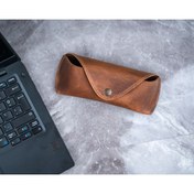 Resim Cozy Leather Unisex, Koyu Kahverengi, Hakiki Deri Gözlük Kılıfı 