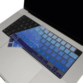Resim Klavye Koruyucu Silikon Kılıf Türkçe Q Baskılı Uk-Ters L- Enter Tipi Air 13,6-15,3inç- Pro 14,2-16,2inç M1-M2-M3-M4 Pro Max Uyumlu, Yıkanabilir Silikon Klavye Filmi Lacivert Mavi 
