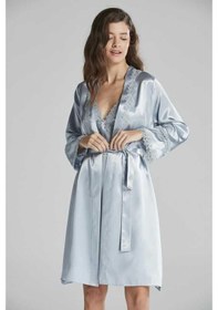 Resim Pierre Cardin 6965 Altılı Saten Gecelik Sabahlık Takımı Mist Mist 