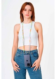 Resim Hippi Daisy Rengarenk El Örgüsü Telefon Ve Çanta Askısı - 110 Cm 