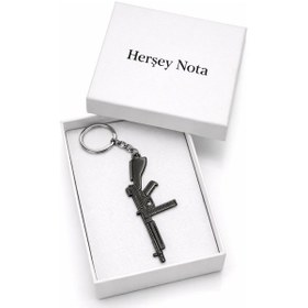 Resim Unisex Metal Taktik Tasarım Anahtarlık Gümüş Renk Dayanıklı Aksesuar 
