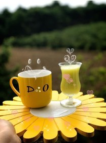 Resim Sarı Papatya Ahşap Supla - Amerikan Servis - Tabak Altı Çok Renkli 