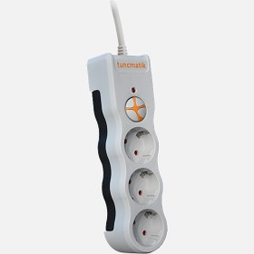 Resim Tunçmatik TSK6136 3'lü 1050 Joule Siyah 1.5m Powersurge Akım Korumalı Priz 